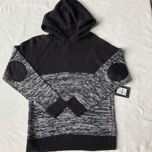 English Laundry Boys Black/Medium Heather Grey Sweater Hoodie NWT